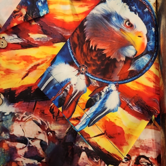 MISSLOOK Men's Button Up Shirt 4th of July USA - Picture 4 of 7